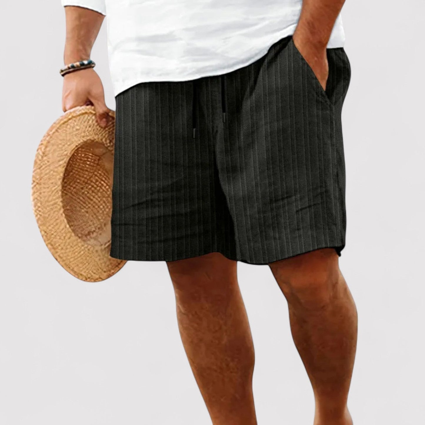 The Old Money Atelier | Men's Casual Comfortable Premium Striped Pure Linen Shorts