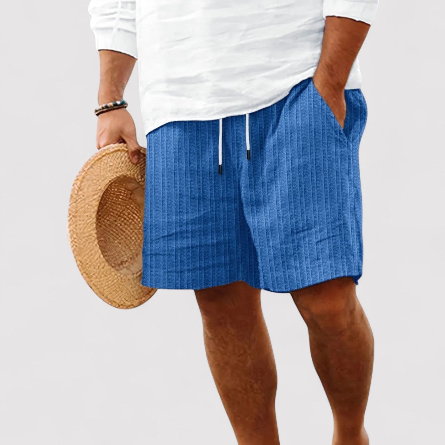 The Old Money Atelier | Men's Casual Comfortable Premium Striped Pure Linen Shorts