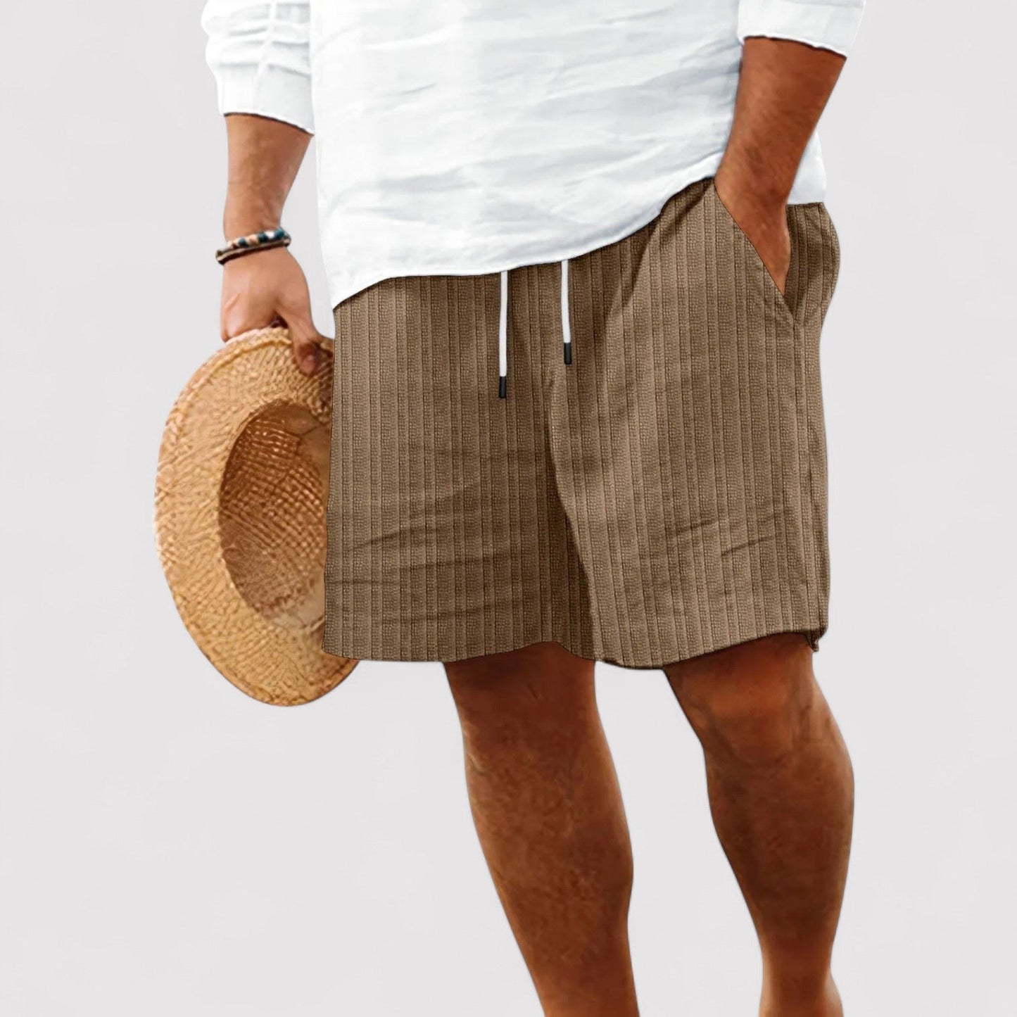 The Old Money Atelier | Men's Casual Comfortable Premium Striped Pure Linen Shorts
