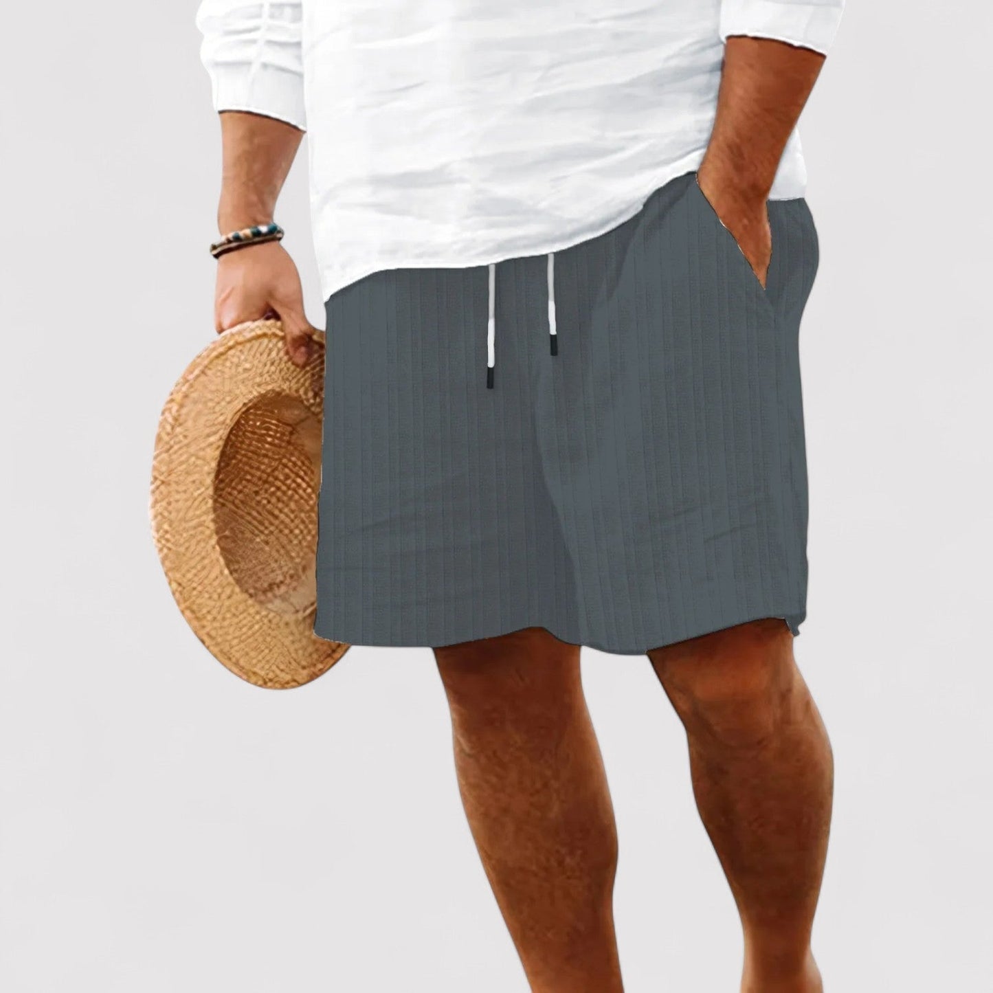 The Old Money Atelier | Men's Casual Comfortable Premium Striped Pure Linen Shorts