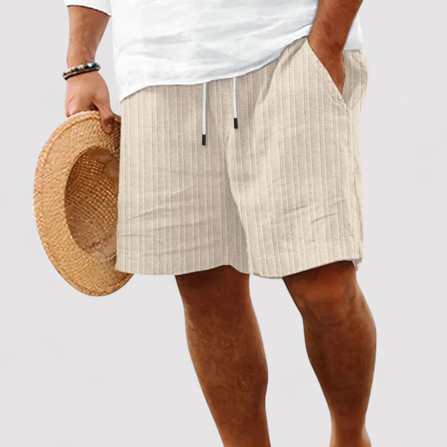 The Old Money Atelier | Men's Casual Comfortable Premium Striped Pure Linen Shorts