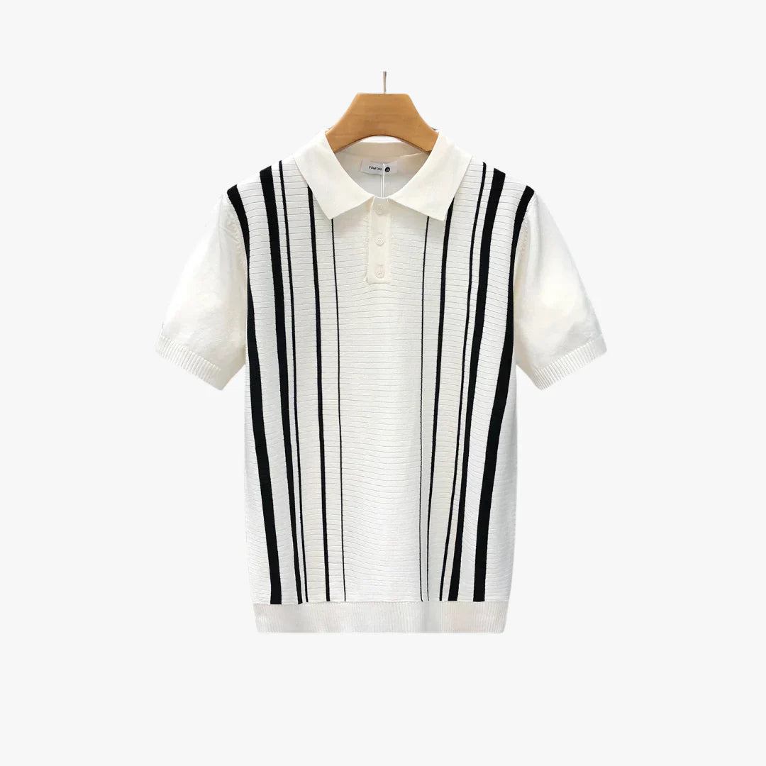 The Old Money Atelier | Men's Premium Striped Knit Polo