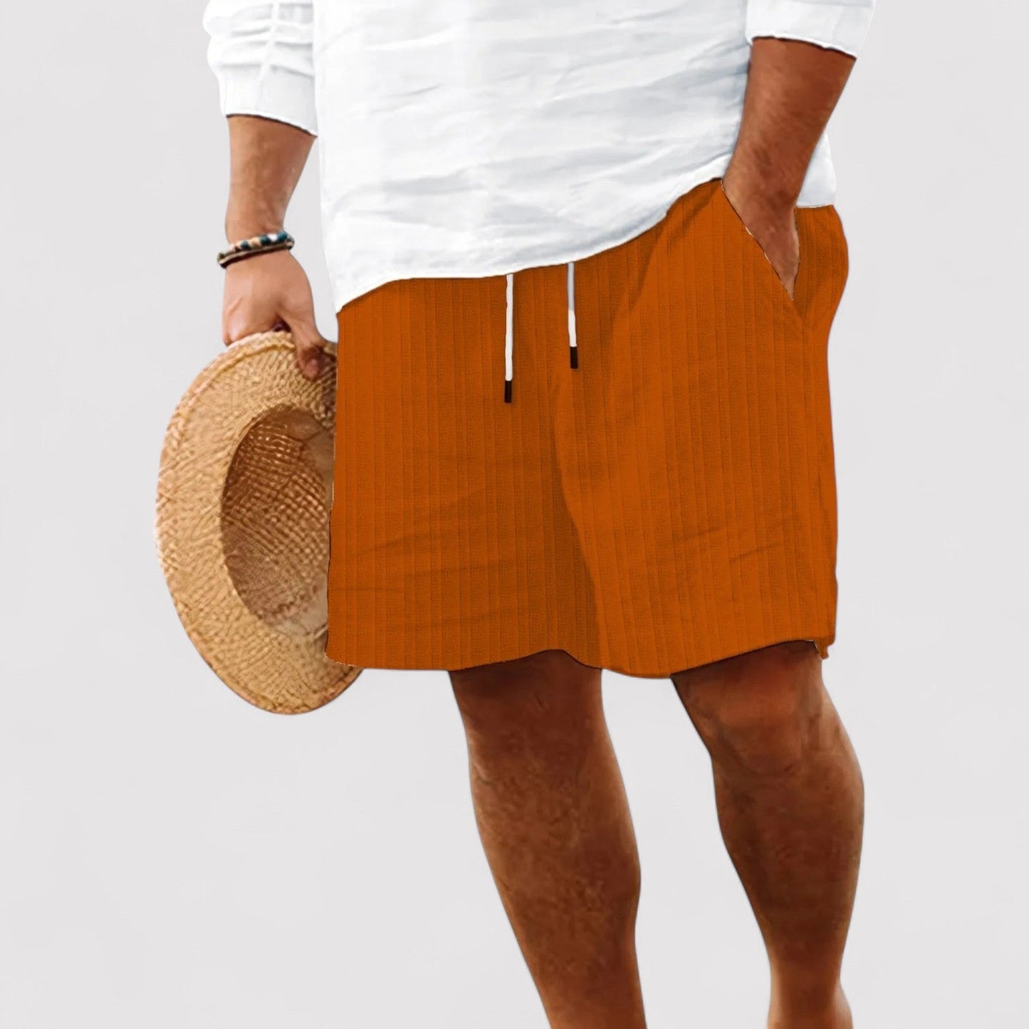 The Old Money Atelier | Men's Casual Comfortable Premium Striped Pure Linen Shorts