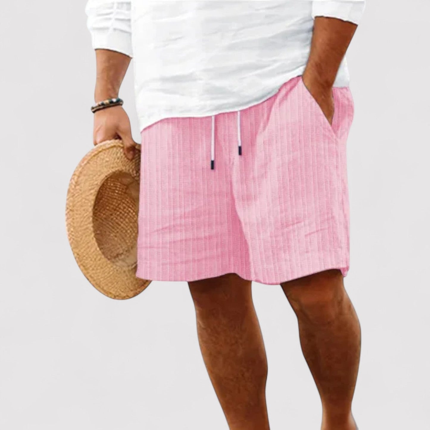 The Old Money Atelier | Men's Casual Comfortable Premium Striped Pure Linen Shorts