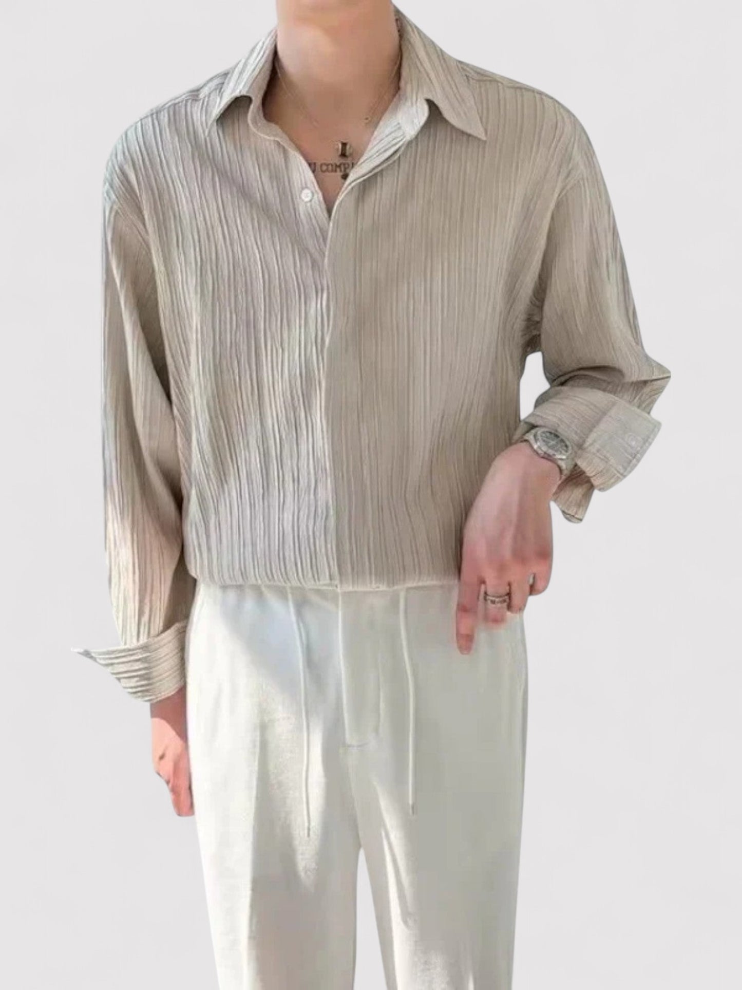 Men's Premium Old Money Long Sleeve Business Shirt Loose Fit