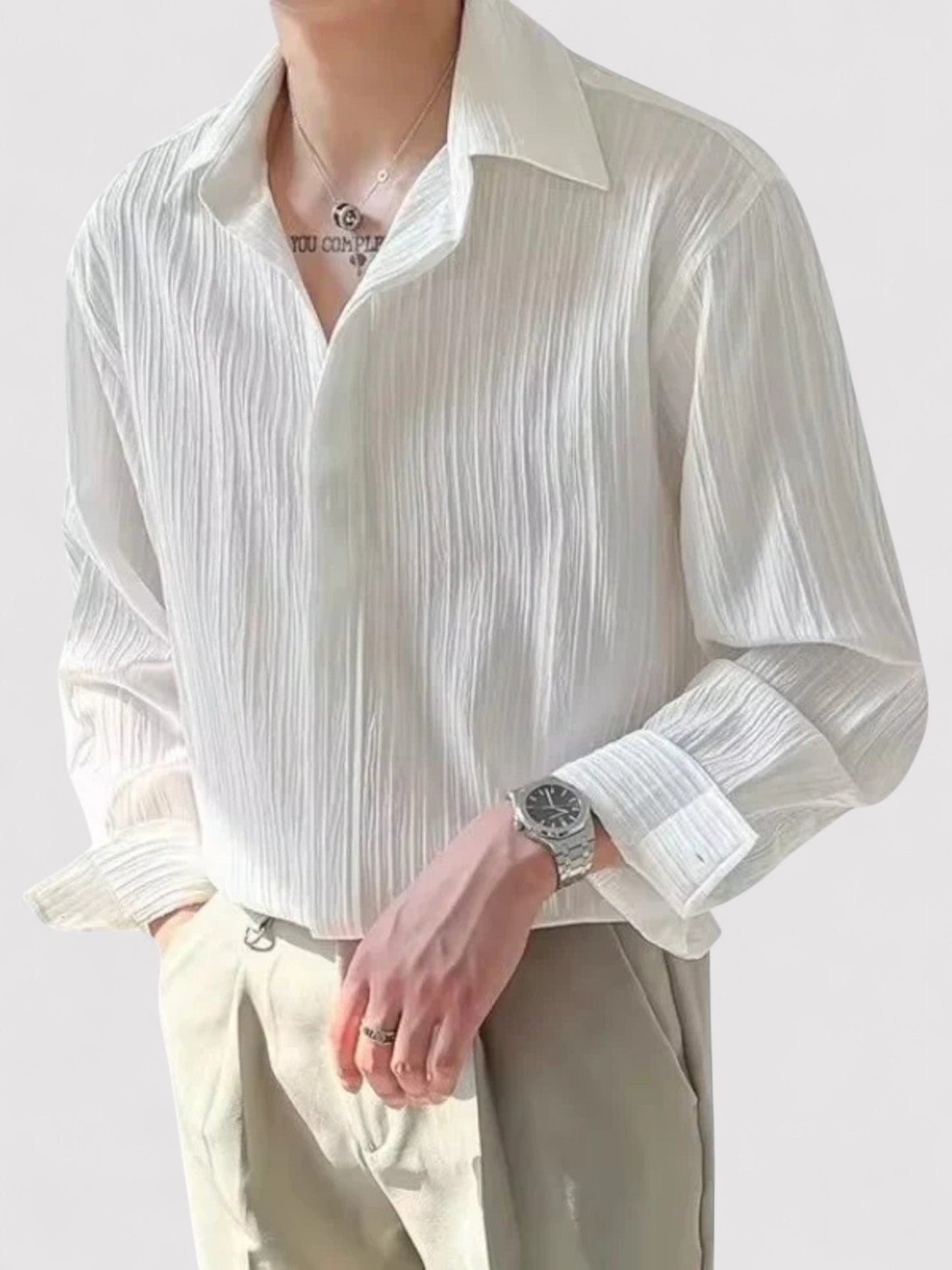 Men's Premium Old Money Long Sleeve Business Shirt Loose Fit
