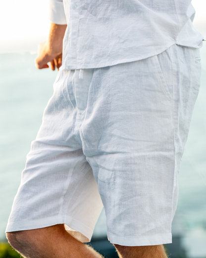 Premium Linen Shorts | Men's Linen Shorts | 100% Linen | Relaxed Fit | Beige, White, Black, Grey, Blue | Old Money