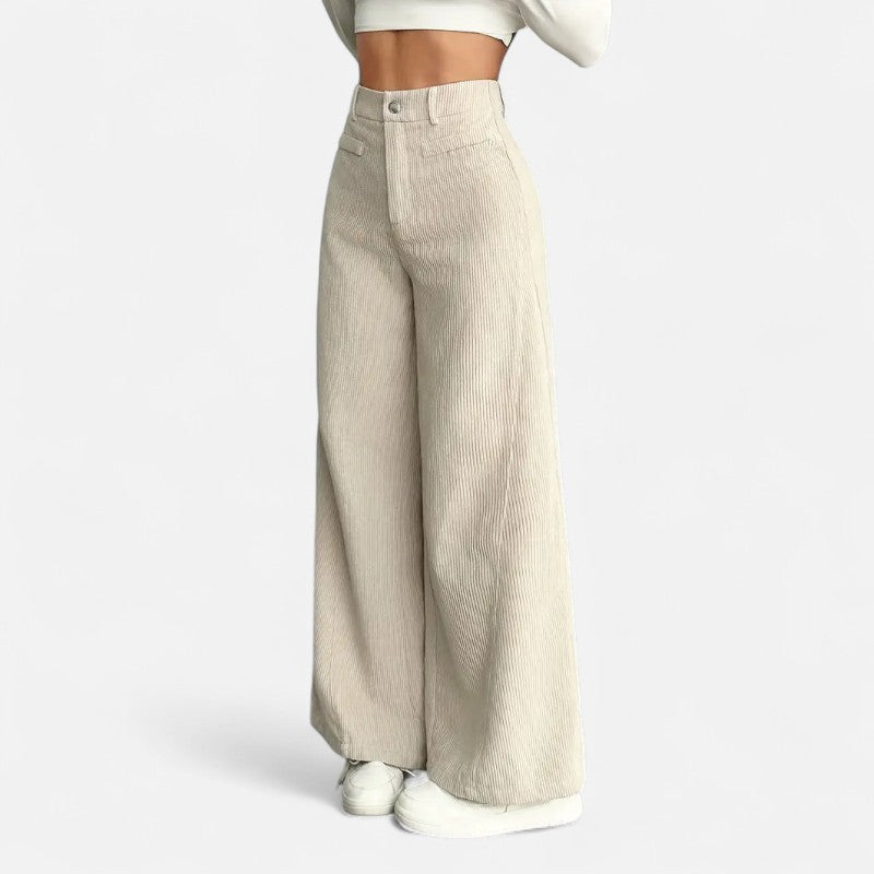 The Old Money Atelier | Women's High-Waisted Wide-Leg Pants