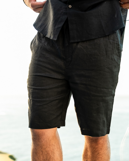 Premium Linen Shorts | Men's Linen Shorts | 100% Linen | Relaxed Fit | Beige, White, Black, Grey, Blue | Old Money