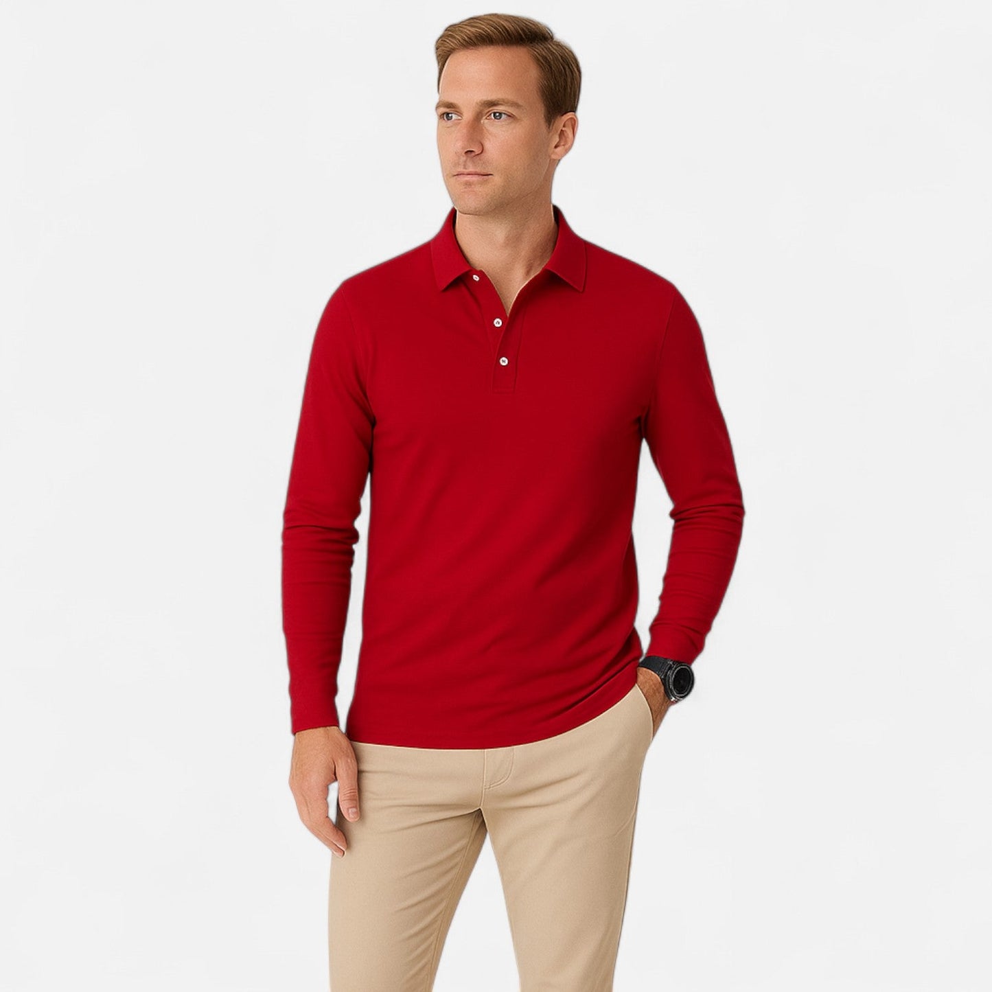 The Old Money Atelier | Men's Long Sleeve Polo Shirt – Smart-Casual Staple