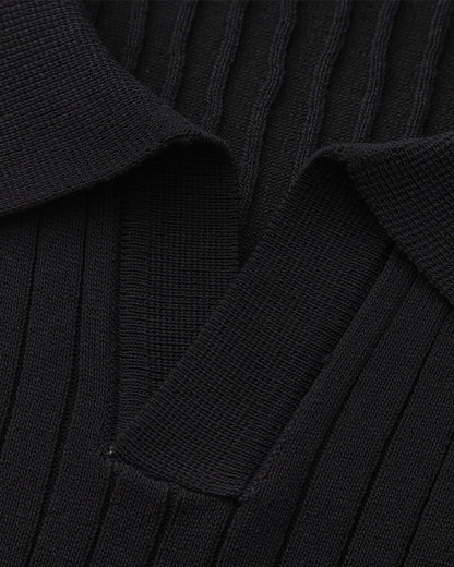 Premium Ribbed Polo | Men's Ribbed Polo Shirt | Cotton Blend | Slim Fit | White, Navy, Black | Old Money