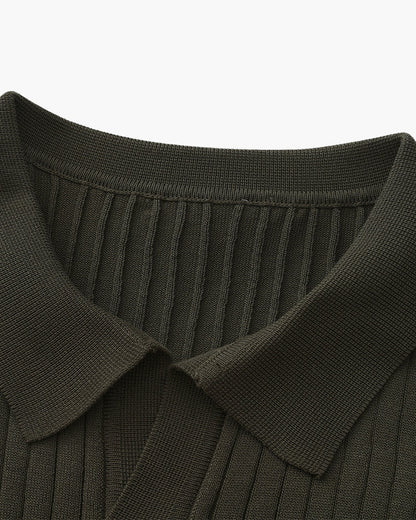 Premium Ribbed Polo | Men's Ribbed Polo Shirt | Cotton Blend | Slim Fit | White, Navy, Black | Old Money