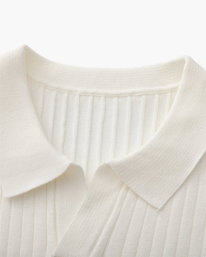 Premium Ribbed Polo | Men's Ribbed Polo Shirt | Cotton Blend | Slim Fit | White, Navy, Black | Old Money