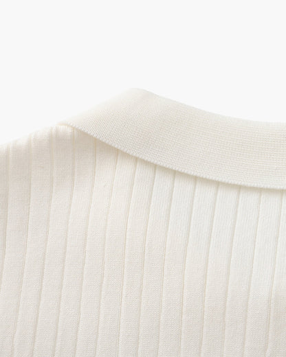 Premium Ribbed Polo | Men's Ribbed Polo Shirt | Cotton Blend | Slim Fit | White, Navy, Black | Old Money