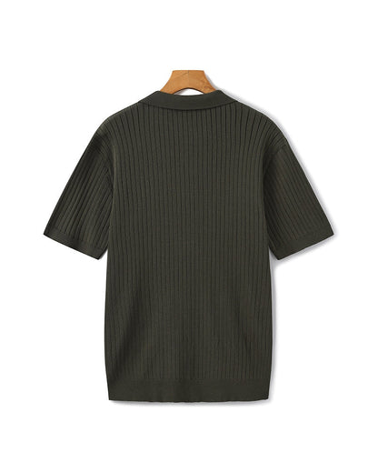 Premium Ribbed Polo | Men's Ribbed Polo Shirt | Cotton Blend | Slim Fit | White, Navy, Black | Old Money