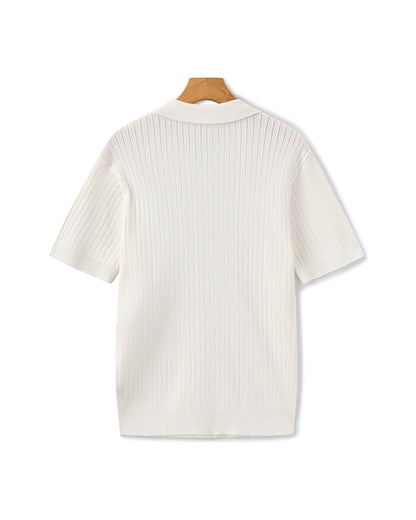 Premium Ribbed Polo | Men's Ribbed Polo Shirt | Cotton Blend | Slim Fit | White, Navy, Black | Old Money