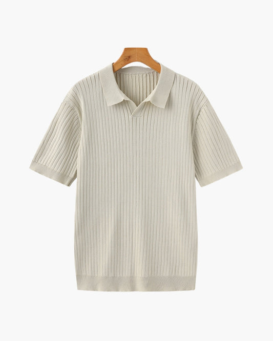 Premium Ribbed Polo | Men's Ribbed Polo Shirt | Cotton Blend | Slim Fit | White, Navy, Black | Old Money