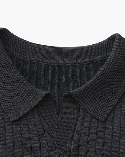 Premium Ribbed Polo | Men's Ribbed Polo Shirt | Cotton Blend | Slim Fit | White, Navy, Black | Old Money