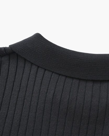 Premium Ribbed Polo | Men's Ribbed Polo Shirt | Cotton Blend | Slim Fit | White, Navy, Black | Old Money
