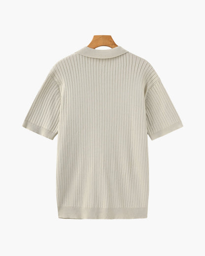 Premium Ribbed Polo | Men's Ribbed Polo Shirt | Cotton Blend | Slim Fit | White, Navy, Black | Old Money