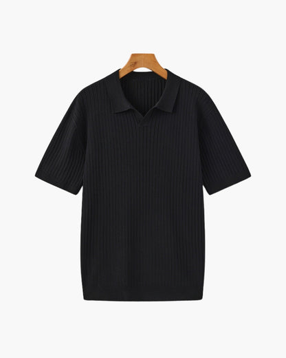 Premium Ribbed Polo | Men's Ribbed Polo Shirt | Cotton Blend | Slim Fit | White, Navy, Black | Old Money