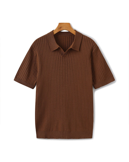 Premium Ribbed Polo | Men's Ribbed Polo Shirt | Cotton Blend | Slim Fit | White, Navy, Black | Old Money