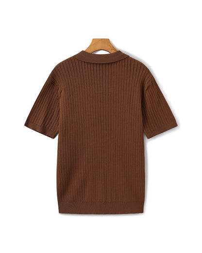 Premium Ribbed Polo | Men's Ribbed Polo Shirt | Cotton Blend | Slim Fit | White, Navy, Black | Old Money