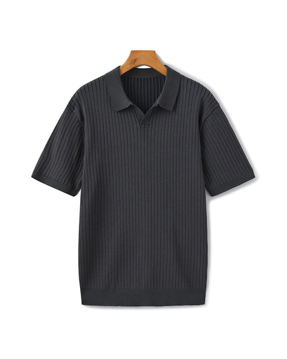 Premium Ribbed Polo | Men's Ribbed Polo Shirt | Cotton Blend | Slim Fit | White, Navy, Black | Old Money