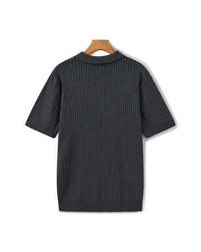 Premium Ribbed Polo | Men's Ribbed Polo Shirt | Cotton Blend | Slim Fit | White, Navy, Black | Old Money