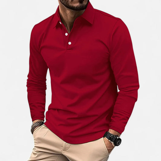 The Old Money Atelier | Men's Long Sleeve Polo Shirt – Smart-Casual Staple