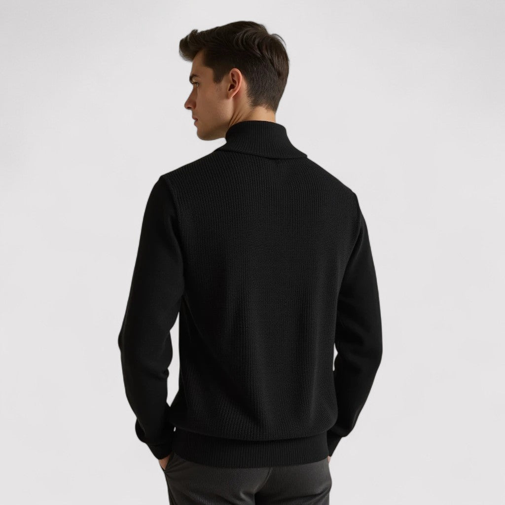 The Old Money Atelier | Men's Aspen Knitted Zip-Up Sweater
