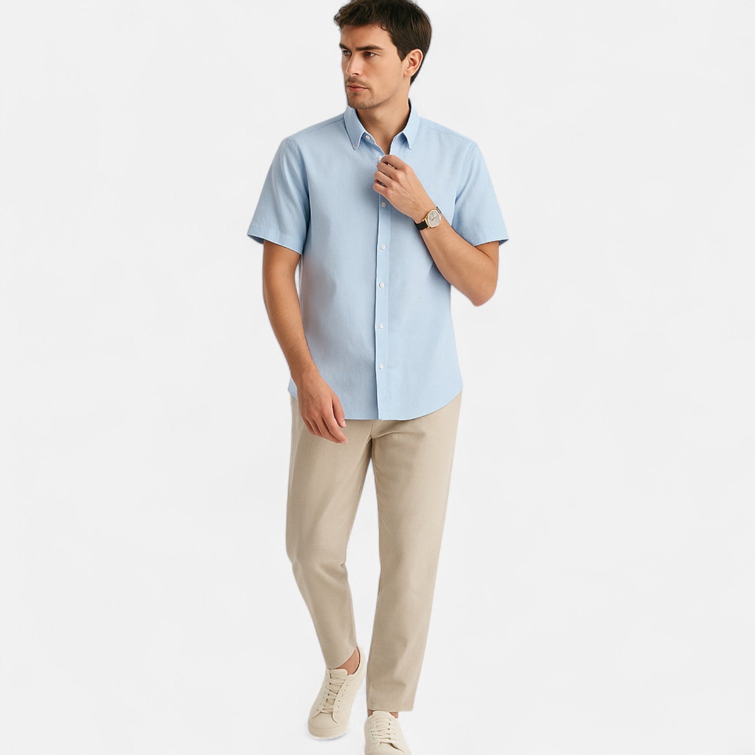 The Old Money Atelier | Men’s Linen Short-Sleeved Shirt – Lightweight Comfort