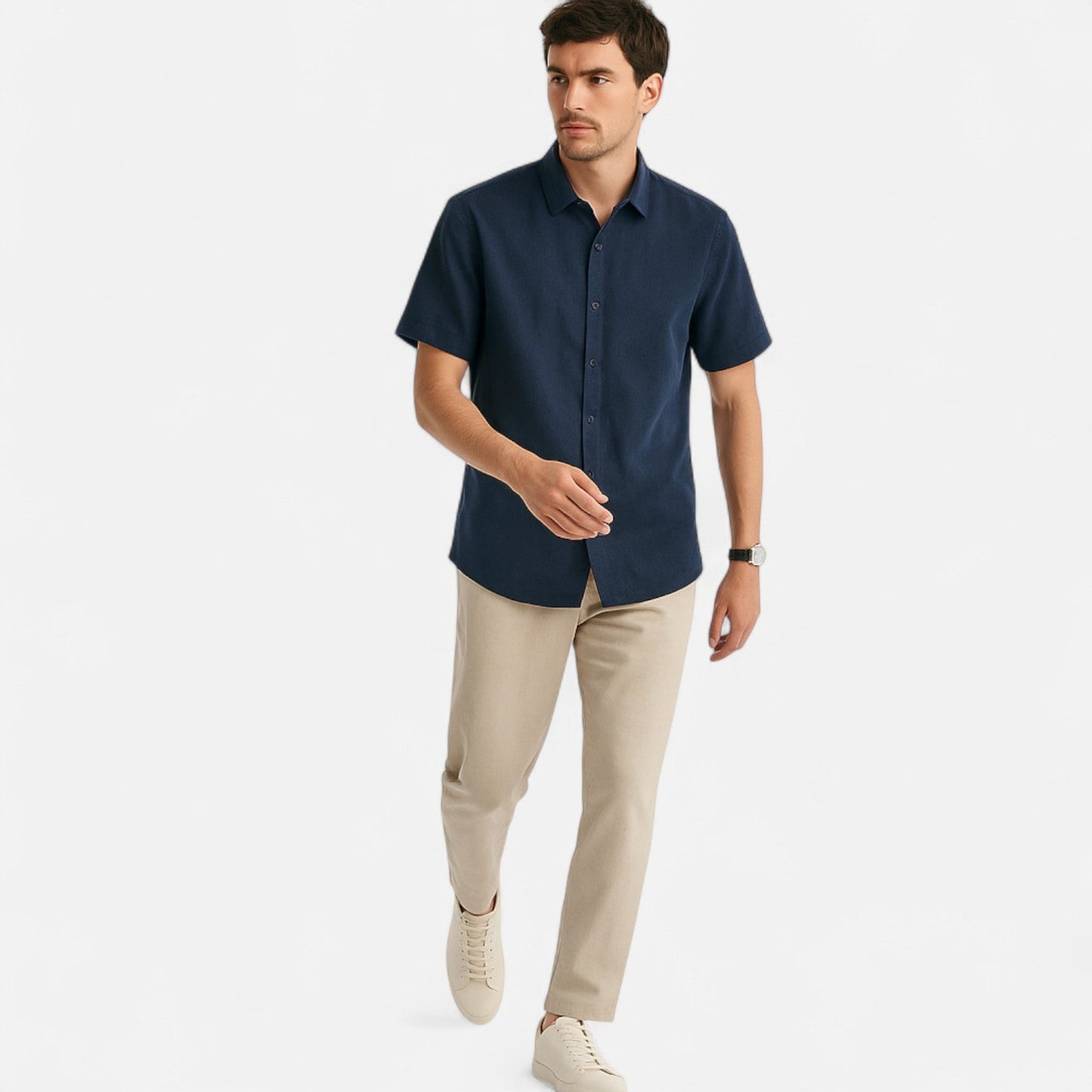 The Old Money Atelier | Men’s Linen Short-Sleeved Shirt – Lightweight Comfort
