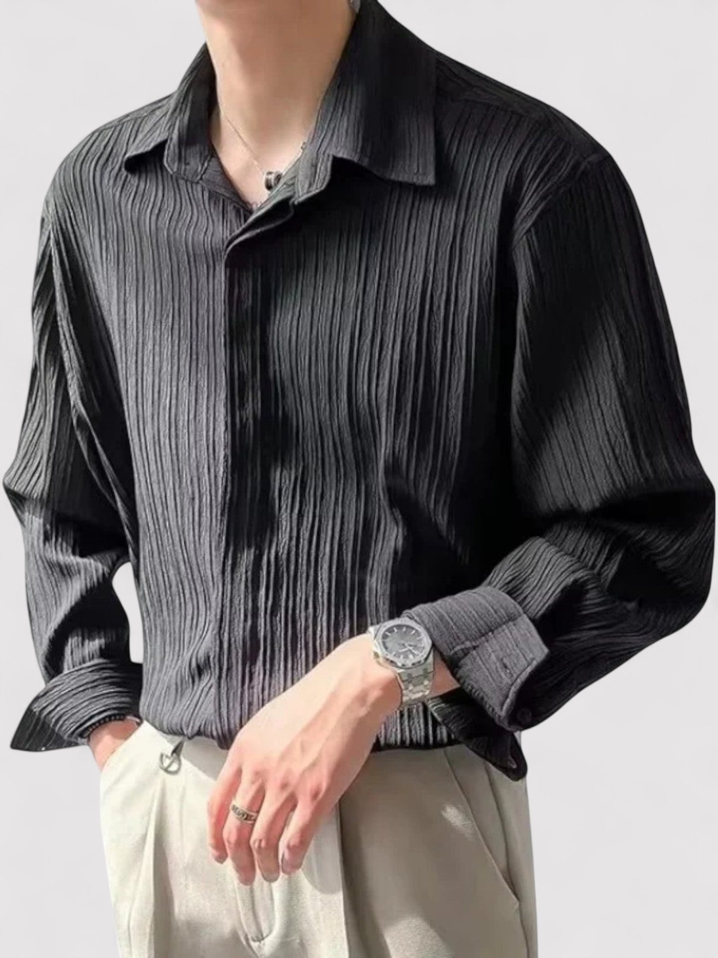 Men's Premium Old Money Long Sleeve Business Shirt Loose Fit
